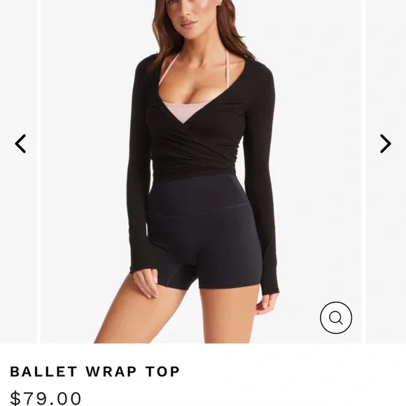 NWT CSB Black Ballet Wrap Top - Picture 3 of 8